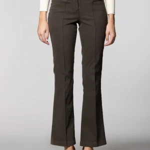 Milano Flare pantalone chino donna in raso slim fit