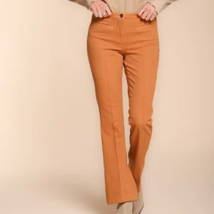 Milano Flare pantalone chino donna in raso slim fit