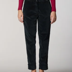 New York Carrot pantalone chino donna in velluto carrot fit