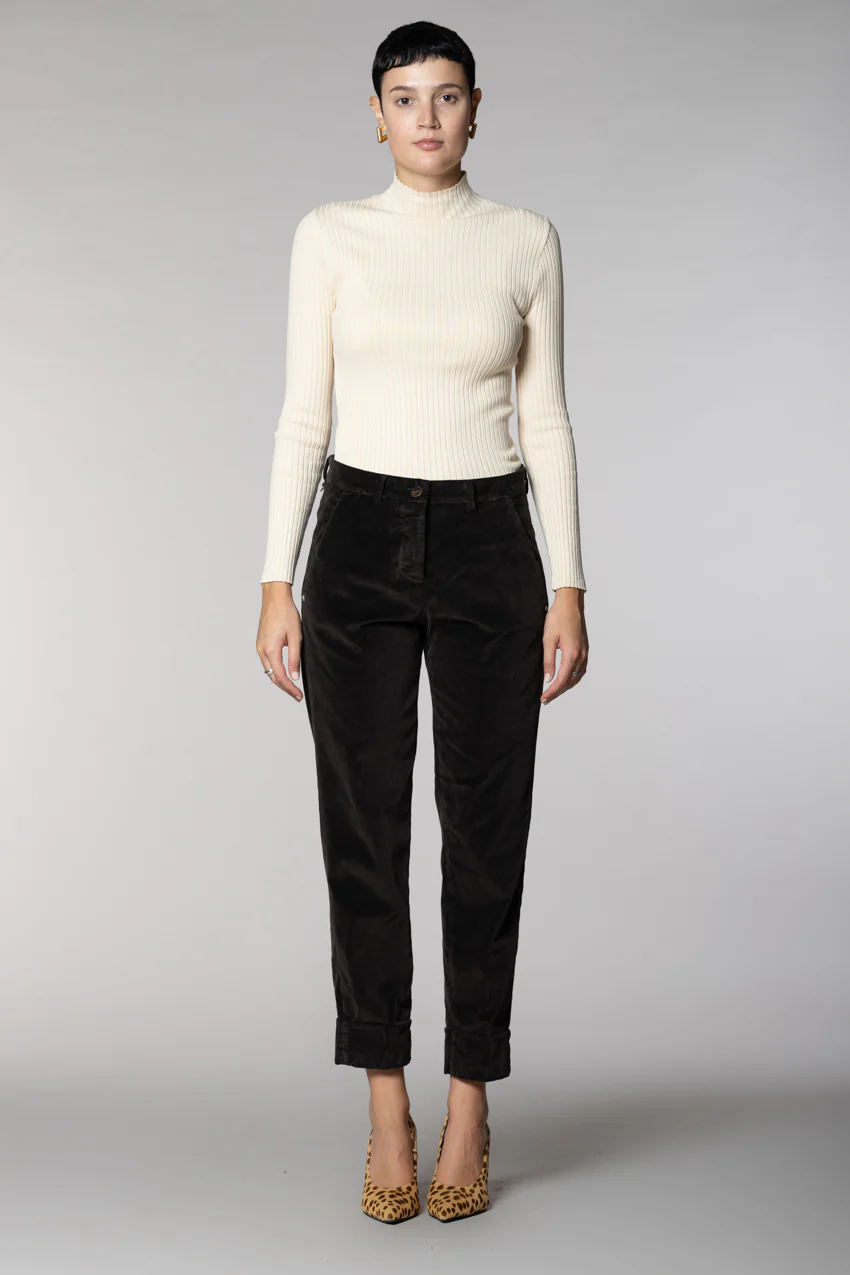 New York Carrot pantalone chino donna in velluto carrot fit – Image 6