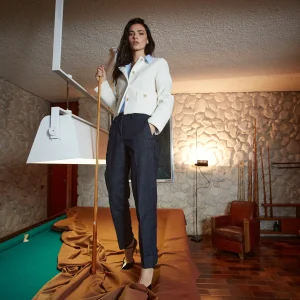 New York Carrot pantalone chino donna in denim stretch carrot fit