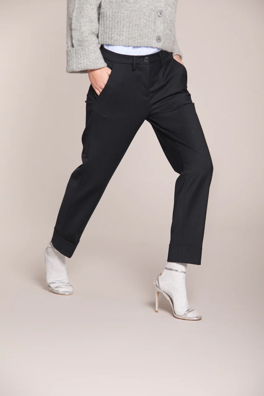 New York Carrot pantalone chino donna in lana carrot fit