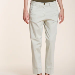 New York Carrot pantalone chino donna in raso stretch carrot fit ①