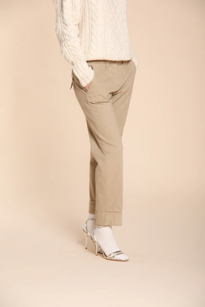 New York Carrot pantalone chino donna in cotone lana carrot fit ①