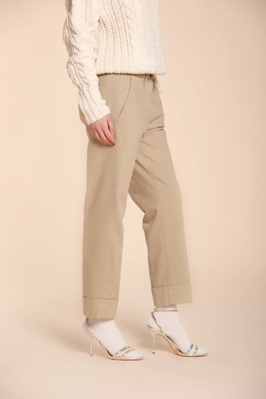 New York Carrot pantalone chino donna in cotone lana carrot fit ① – Image 3