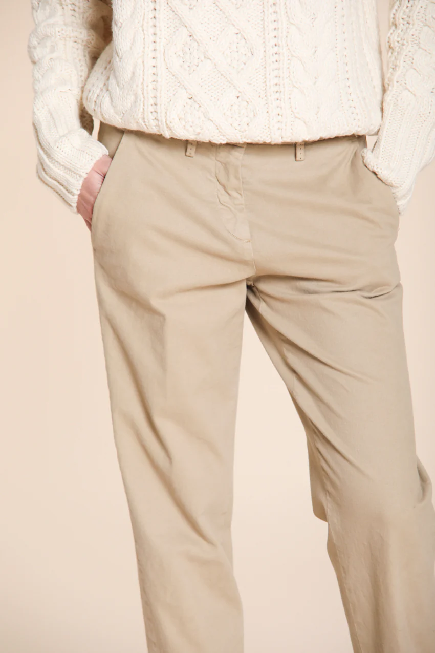 New York Carrot pantalone chino donna in cotone lana carrot fit ① – Image 5