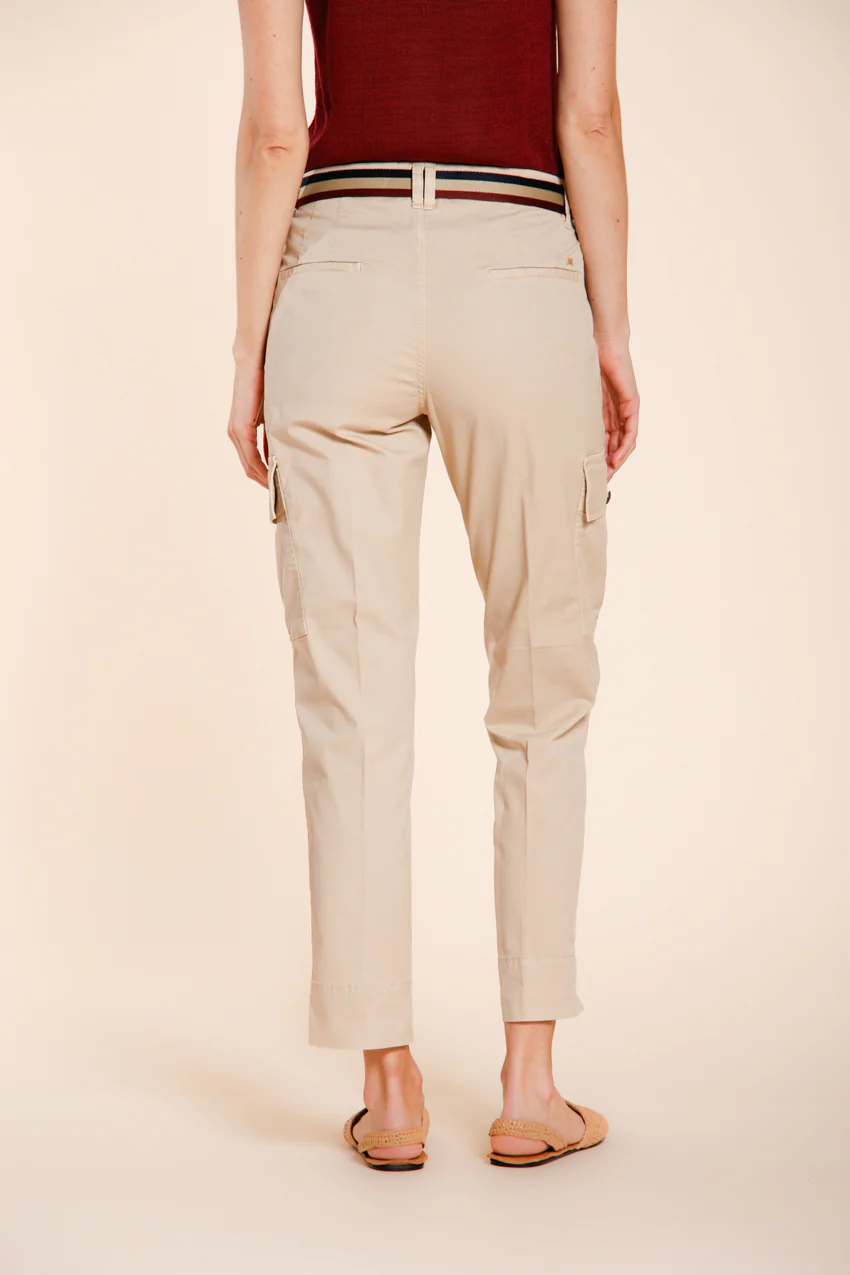 Marlene Cargo pantalone donna in twill leggero stretch carrot fit – Image 5