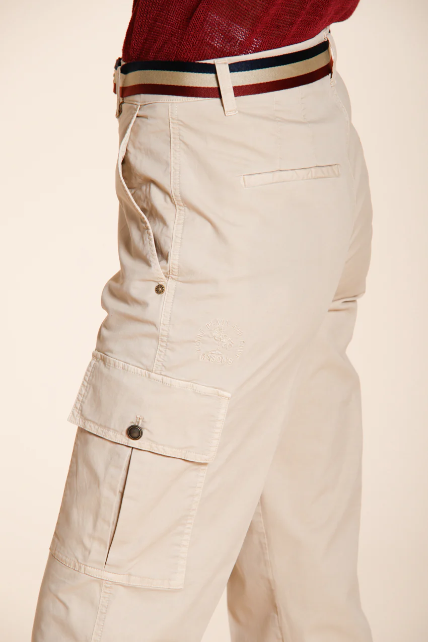 Marlene Cargo pantalone donna in twill leggero stretch carrot fit – Image 2