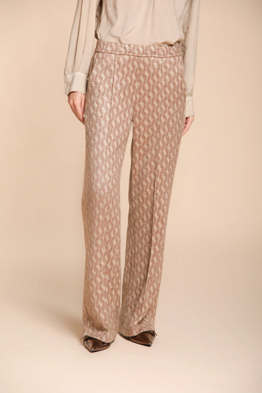 Easy Straight pantalone chino donna in jersey stampa onda straight fit – Image 2