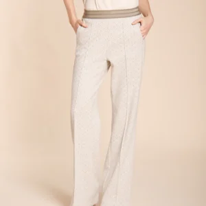 Easy Straight Elax pantalone chino donna in jersey con stampa geometrica straight fit
