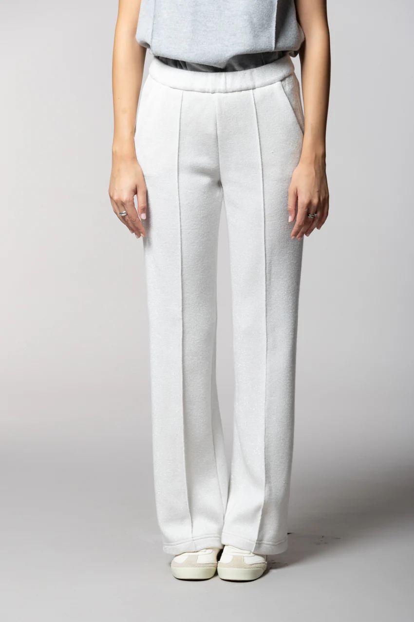 Easy Straight pantalone chino donna in jersey con lurex straight fit