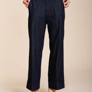 New York Studio Cropped City pantalone chino donna in denim straight fit