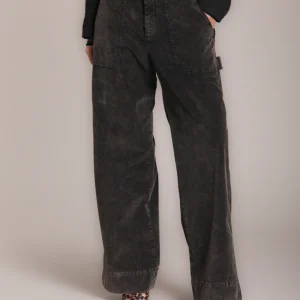 Dallas Wide L pantaloni cargo donna in velluto 1000 righe wide leg