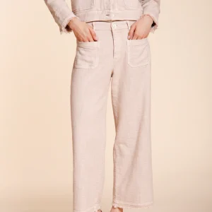 New York Studio Cropped pantalone chino donna in stuoia straight fit