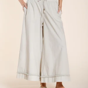 Portofino Cropped pantalone chino jogger donna in popeline wide leg