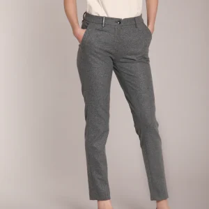 New York Slim pantalone chino donna in jersey flanella slim fit