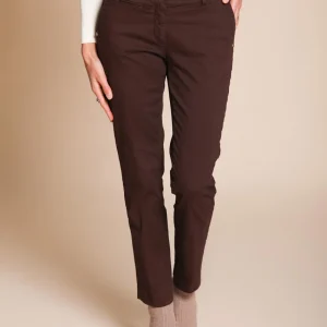 New York Slim pantalone chino donna in raso slim fit ①