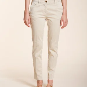 New York Slim pantalone chino donna in raso stretch slim fit ①