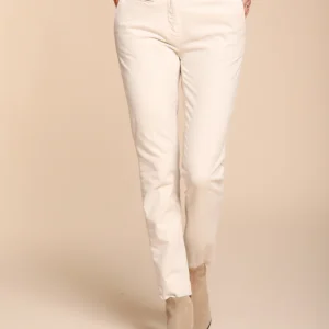New York Slim pantalone chino donna in raso bistretch slim fit