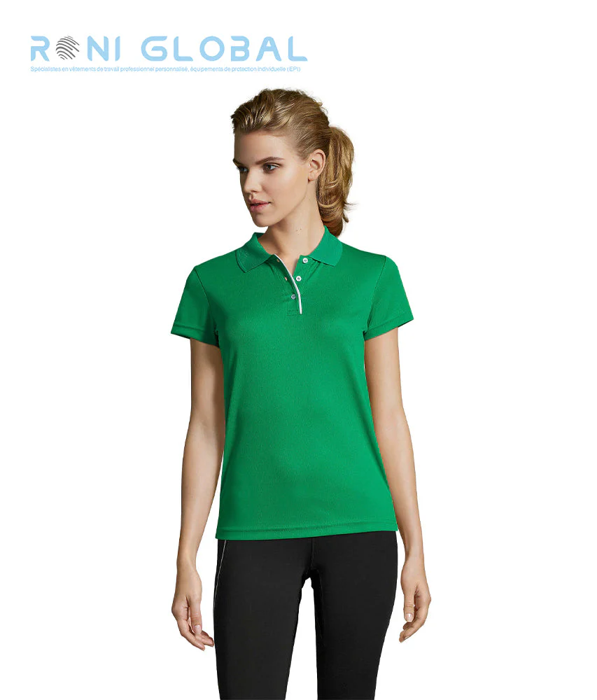 Polo de travail femme sport manches courtes, en piqué polyester - PERFORMER SOL'S – Image 4