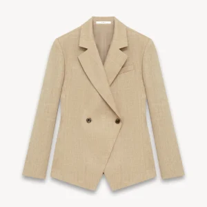 Blazer en lin à chevrons