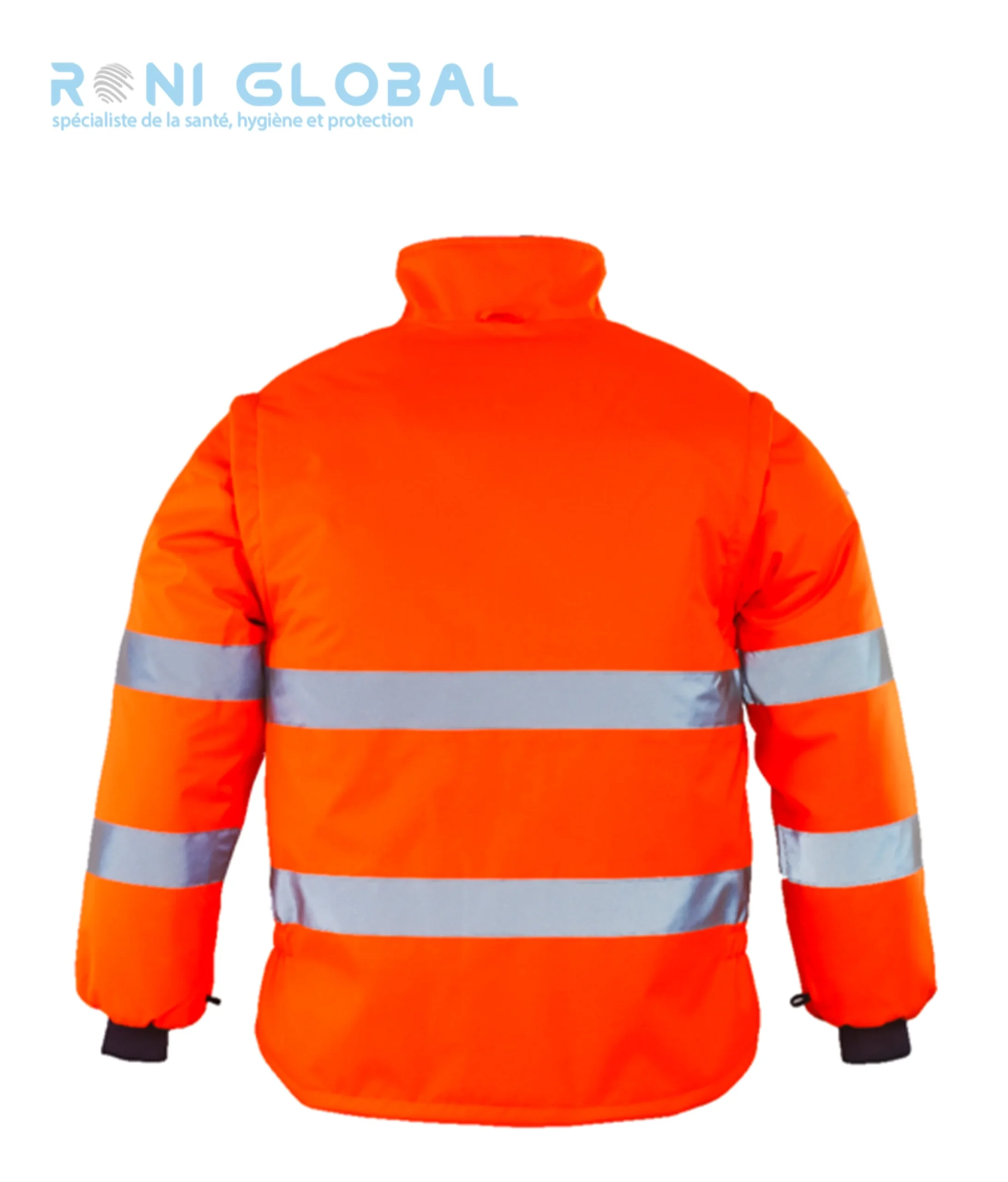Parka de travail 4en1 haute visibilité anti-froid thermique en polyester enduit polyuréthane CLASS 3 - ROADWAY 4/1 COVERGUARD – Image 3