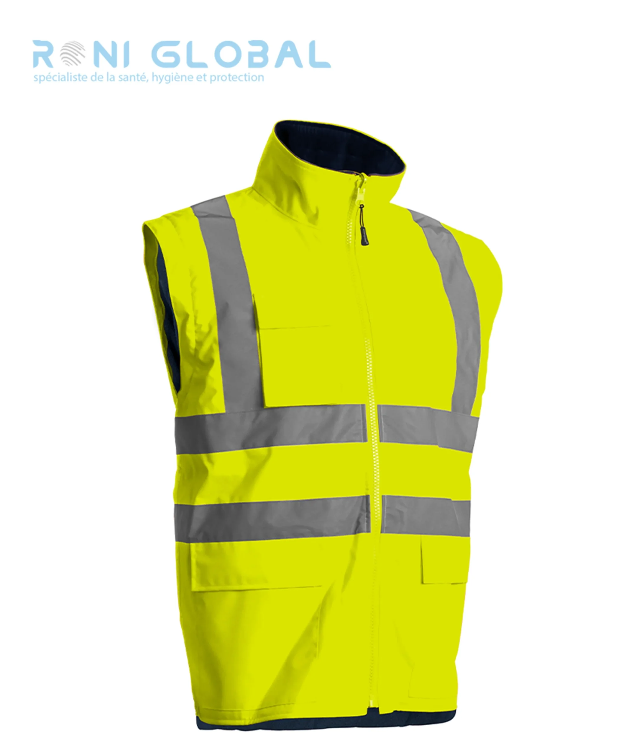 Parka de travail 4en1 haute visibilité anti-pluie et anti-froid multicouches et manches amovibles CLASS 3 - KANATA COVERGUARD – Image 7