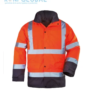 Parka de travail 4en1 haute visibilité anti-froid thermique en polyester enduit polyuréthane CLASS 3 - ROADWAY 4/1 COVERGUARD