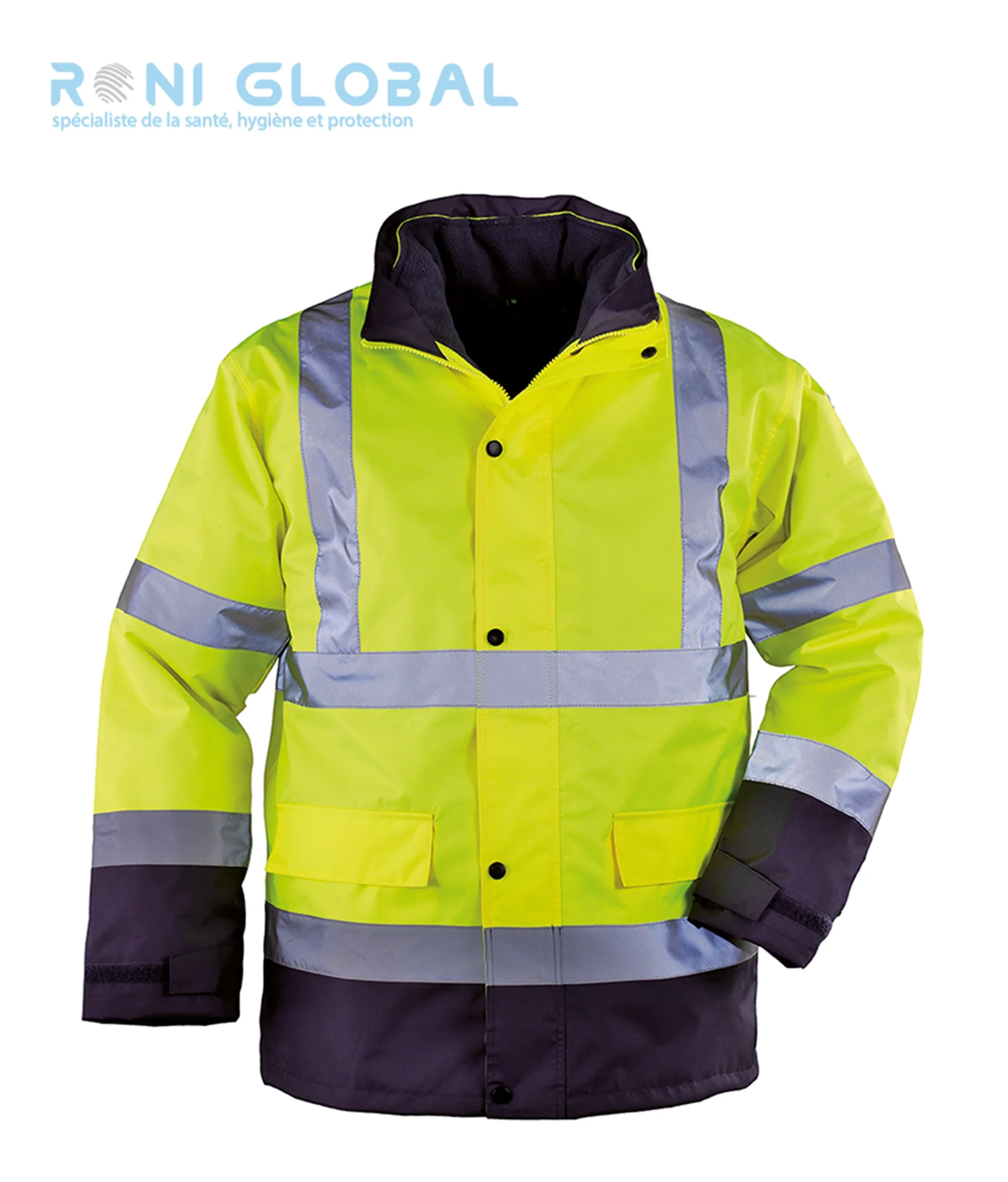 Parka de travail 4en1 haute visibilité anti-froid thermique en polyester enduit polyuréthane CLASS 3 - ROADWAY 4/1 COVERGUARD – Image 2