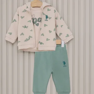 Ensemble bébé 03 pièces Beige