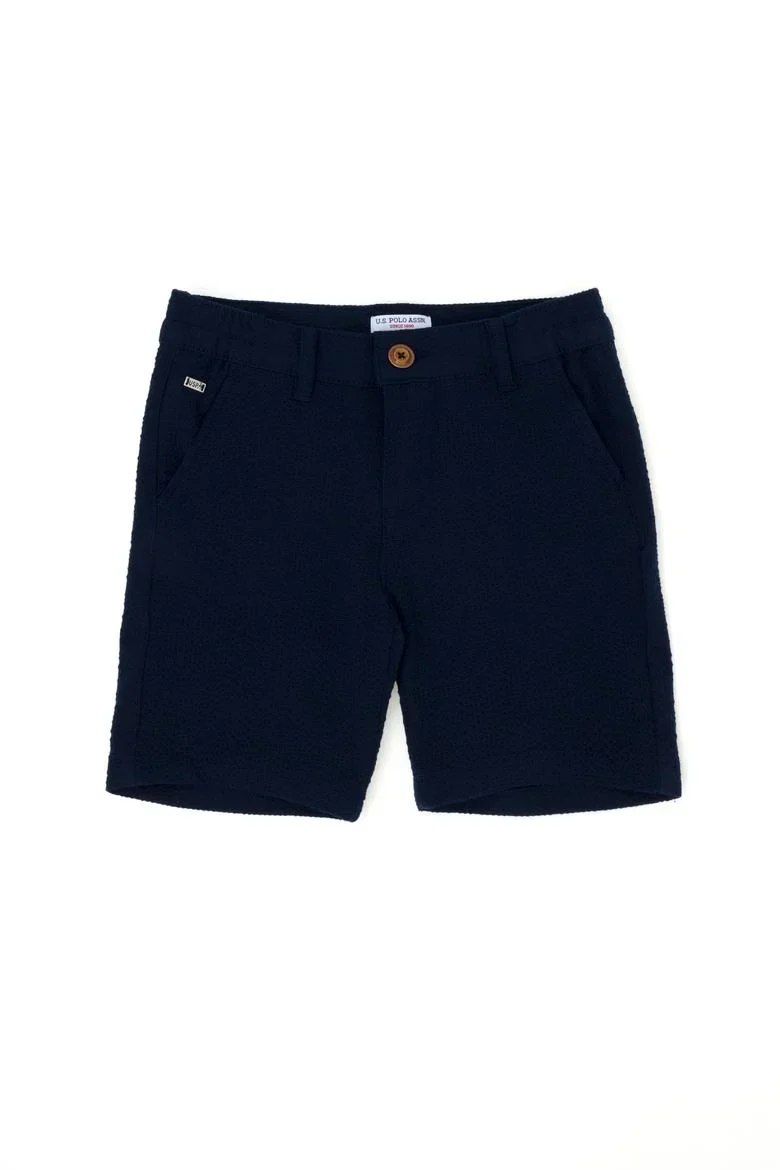 Short tissé bleu marine garçon-1618631VR033