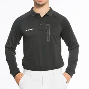 LE ZIPPER Polo Manche longue Noir