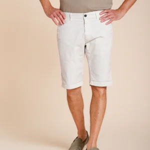 London bermuda chino uomo in gabardina stretch regular fit ①