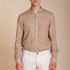 Porto camicia uomo in tela lino ①