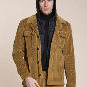 Firenze overshirt uomo in velluto costa larga