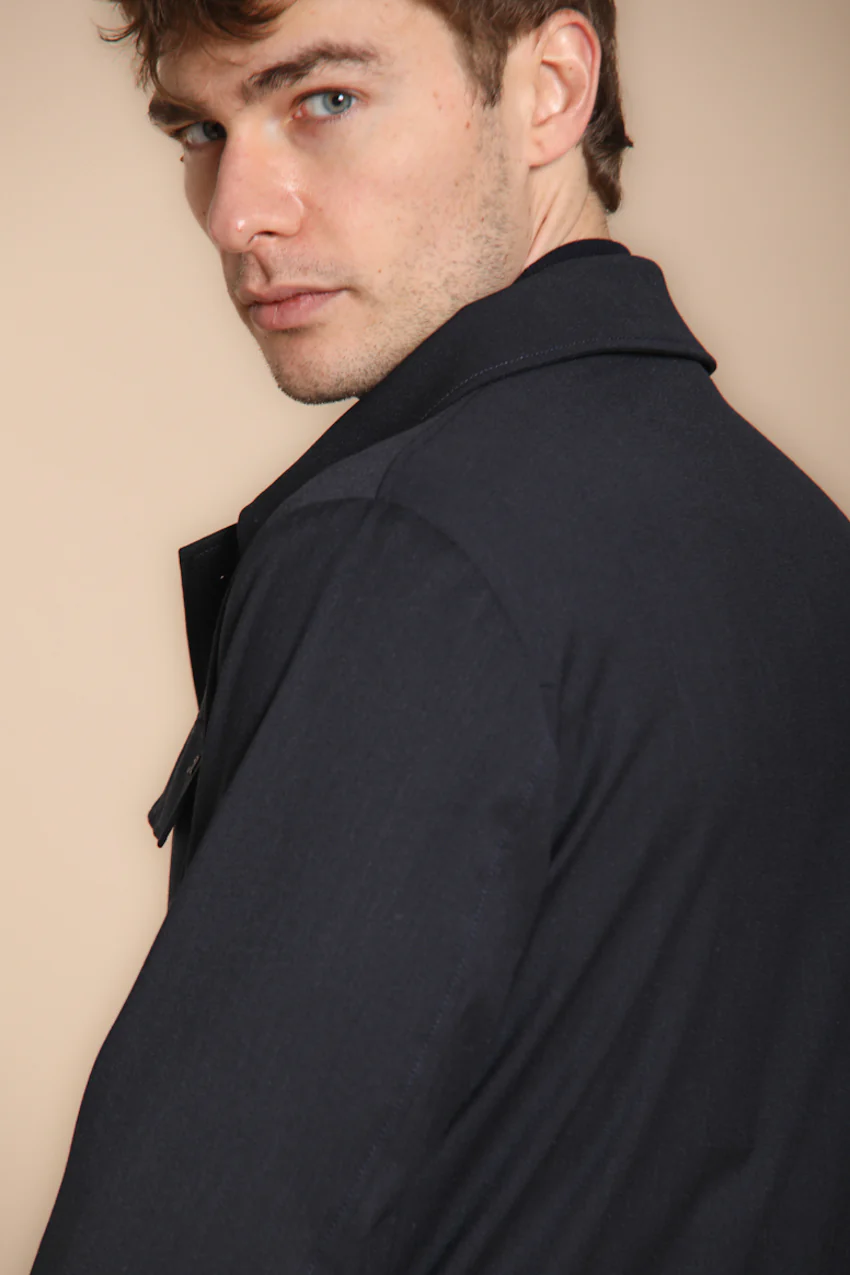 Firenze overshirt uomo foderata in lana unita – Image 6