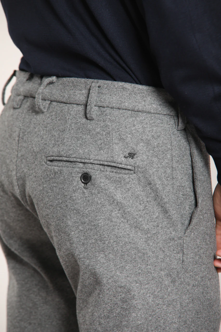 New York Sartoriale pantalone chino uomo sartoriale in jersey flanella regular fit – Image 3