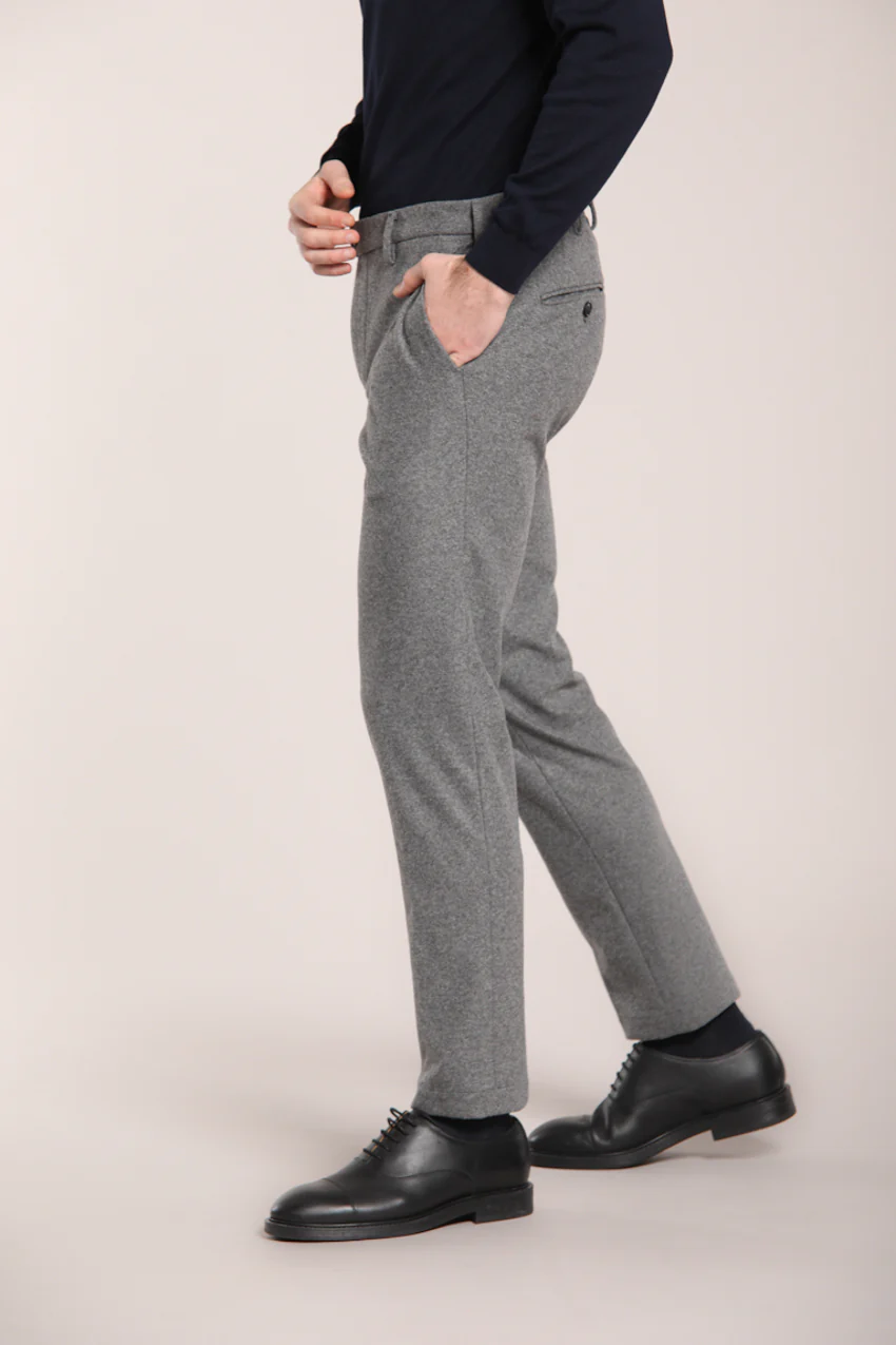 New York Sartoriale pantalone chino uomo sartoriale in jersey flanella regular fit – Image 5