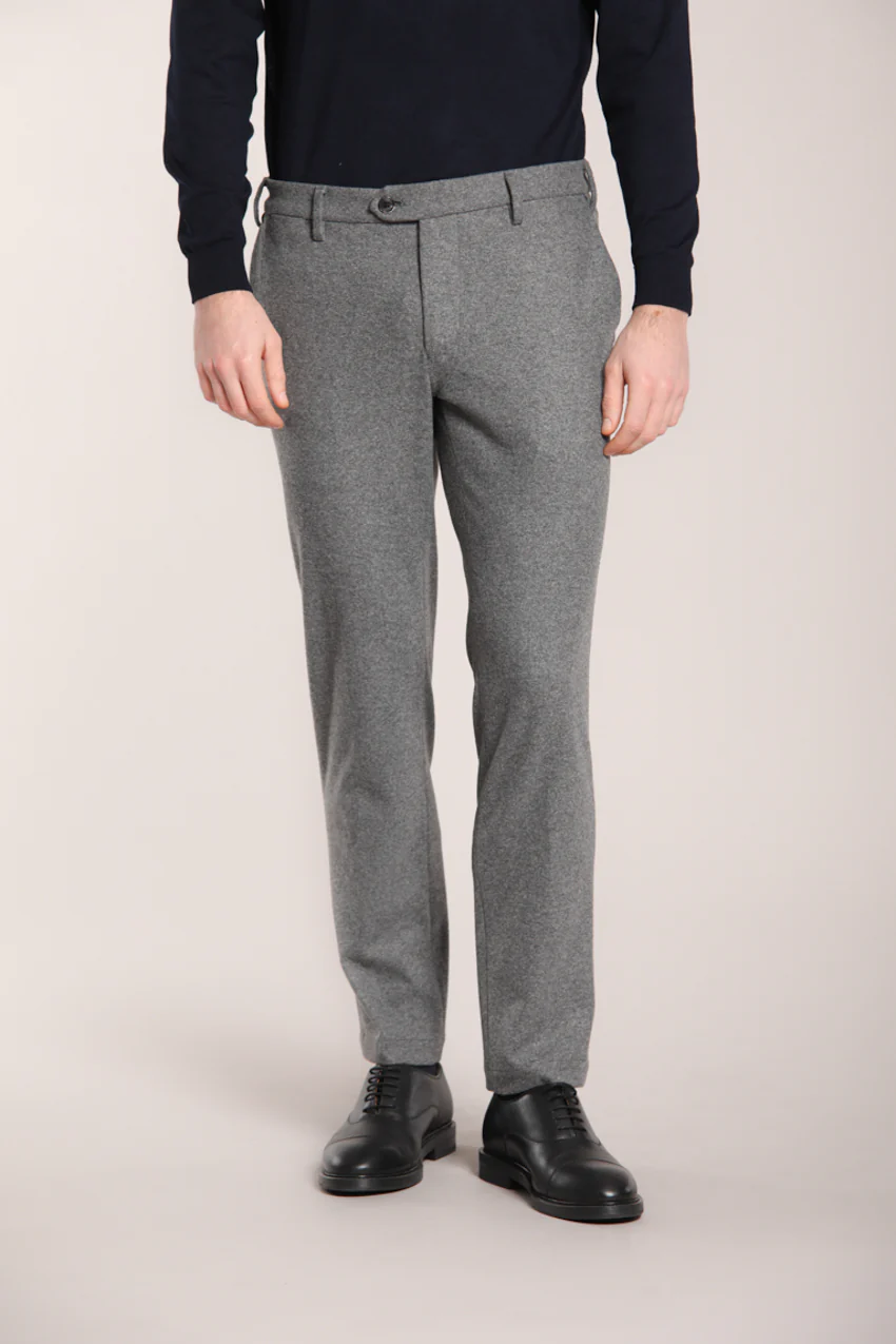 New York Sartoriale pantalone chino uomo sartoriale in jersey flanella regular fit – Image 2