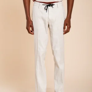 Milano Jogger pantalone chino uomo in twill di lino e cotone extra slim fit