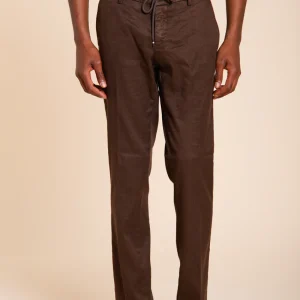 Milano Jogger pantalone chino uomo in twill di lino e cotone extra slim fit
