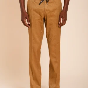 Milano Jogger pantalone chino uomo in twill di lino e cotone extra slim fit