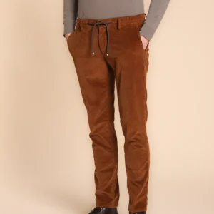 Milano Jogger pantalone chino uomo in velluto 500 righe extra slim fit