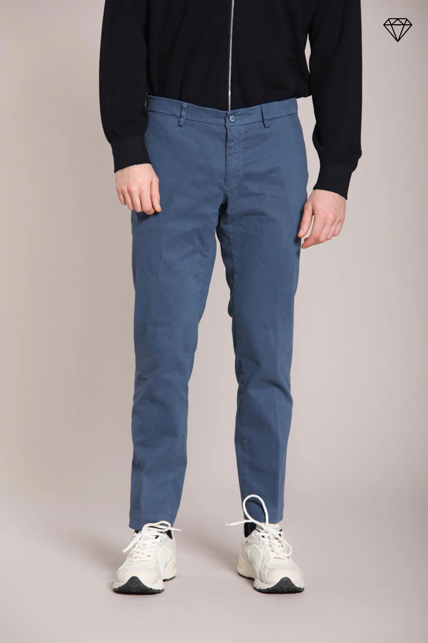 New York pantalone chino uomo in gabardina stretch regular fit ①