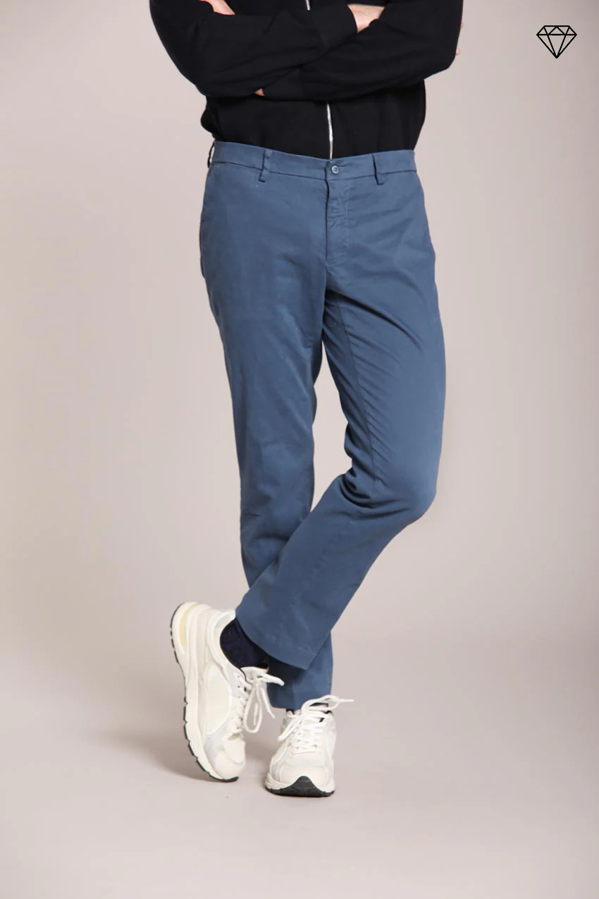 New York pantalone chino uomo in gabardina stretch regular fit ① – Image 3