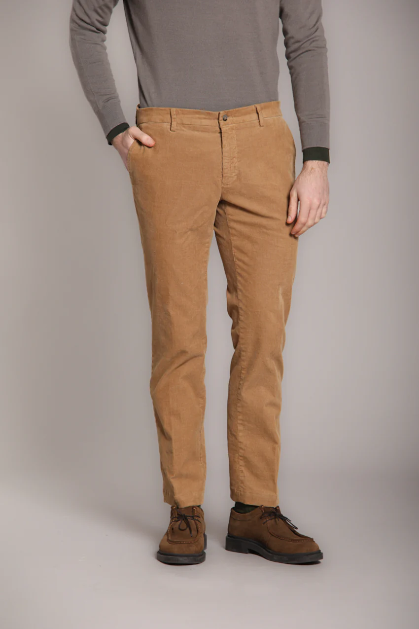 New York pantalone chino uomo in velluto 1000 righe regular fit