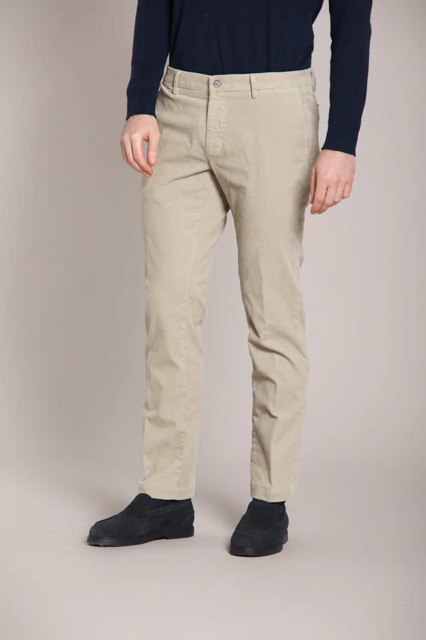 New York pantalone chino uomo in velluto 1000 righe regular fit