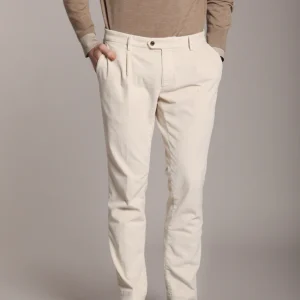 New York Time 1 Pinces pantalone chino uomo in velluto 500 righe regular fit