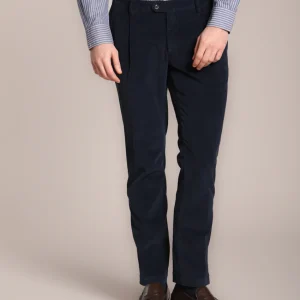 New York Time 1 Pinces pantalone chino uomo in velluto 500 righe regular fit