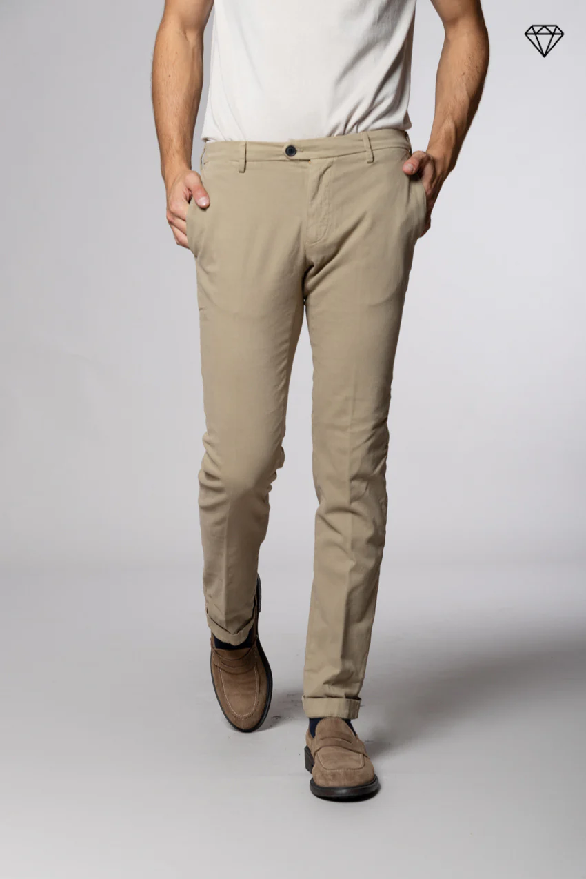 New York Sartoriale pantalone chino uomo sartoriale in cotone lana regular fit ① – Image 3